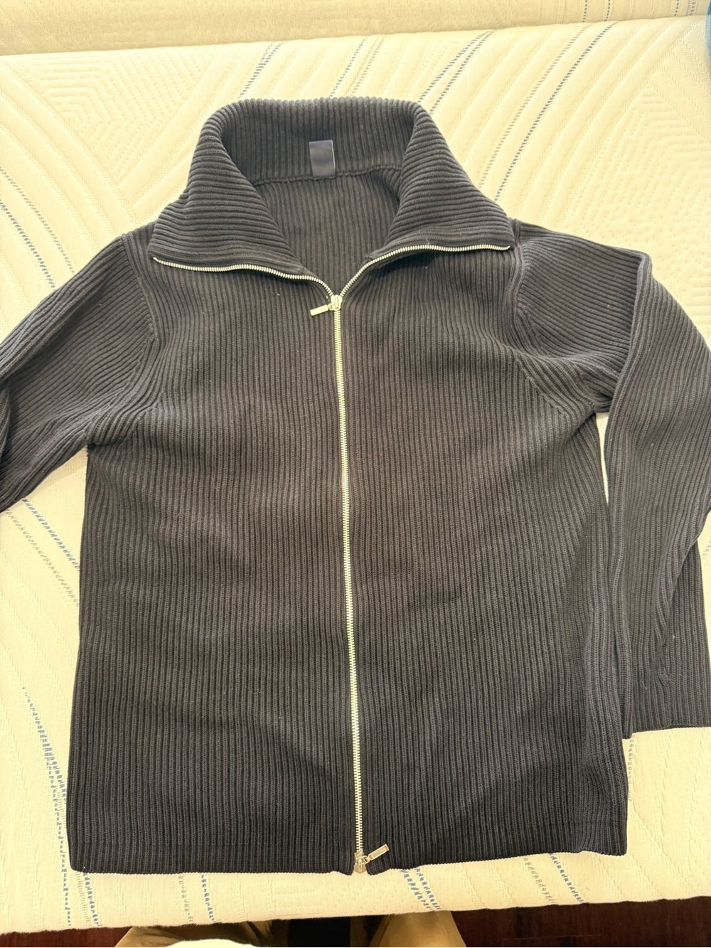 GAP Men's Black Ribbed Zip-Front Shirt Jacket